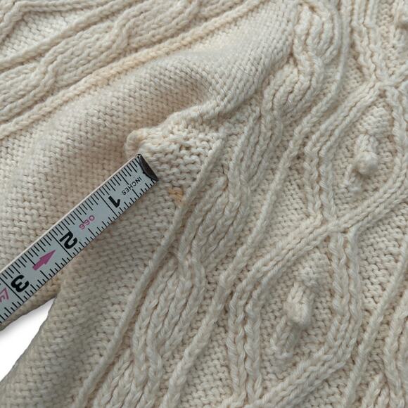 Vintage Chunky Grandpa Cardigan Cream Color | Size Large Women - Picture 6 of 7